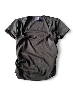 Women's No Boundaries Black Polyester Rouched Top Jrs S (3-5) Square Neck S/S